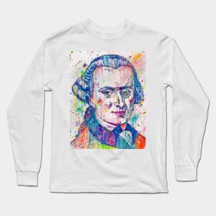 IMMANUEL KANT watercolor and ink portrait Long Sleeve T-Shirt